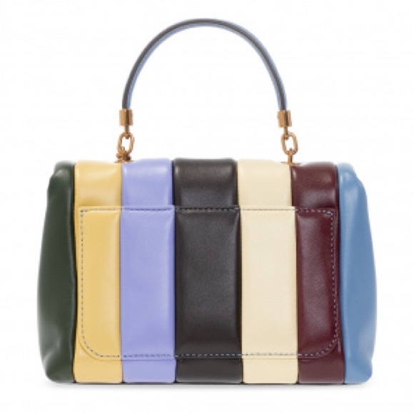 TORY BURCH KIRA SMALL PATCHWORK SATCHEL SHOULDER BAG MULTICOLORED BAG DUST BAG - Picture 4 of 16